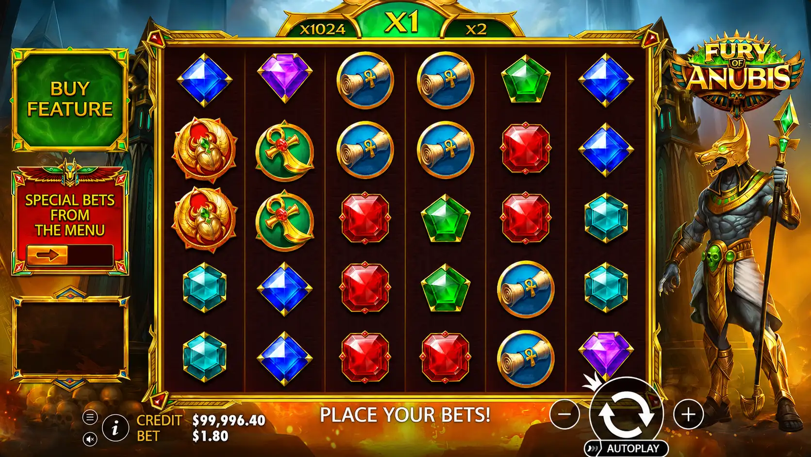 Fury of Anubis gamble feature